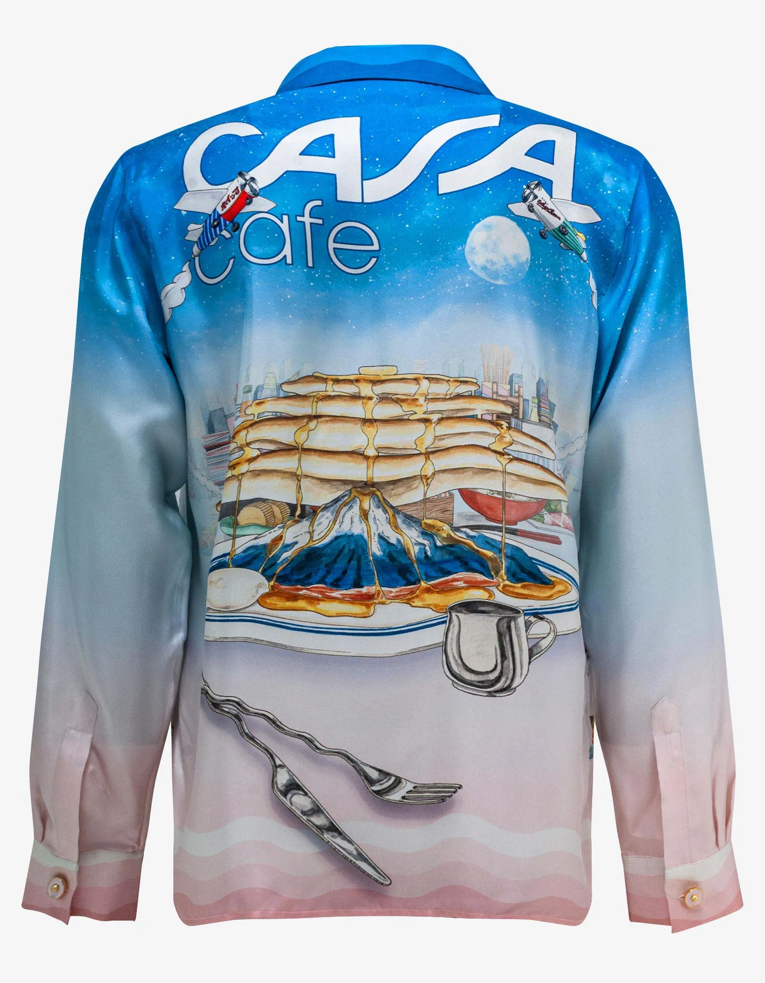 Casablanca Casa Cafe Print Silk Shirt