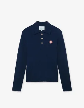 Casablanca Navy LS Boucle Polo Shirt