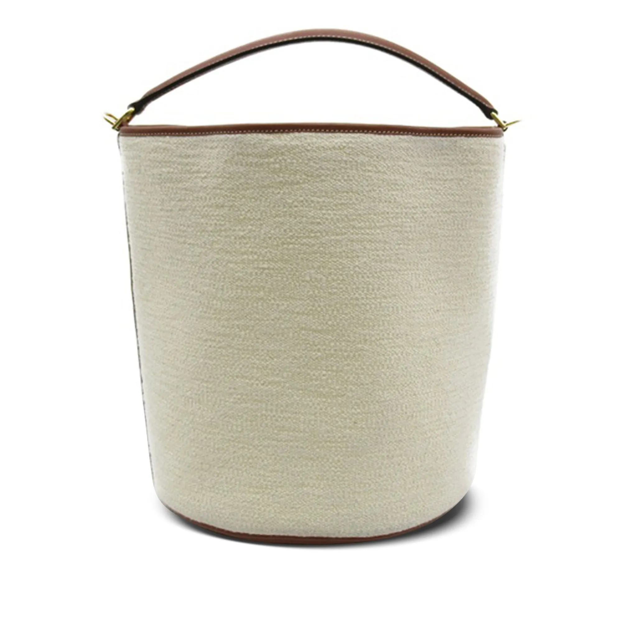 Celine Bucket 16 White Cotton