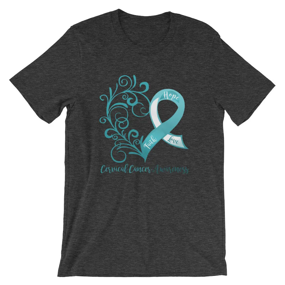 Cervical Cancer Awareness Heart T-Shirt - Several Colors Available