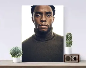 Chadwick Boseman Poster, Black Panther Canvas Rolls, Custom Canvas, Home decor, Wall Hanging, Hollywood Actor Chadwick Boseman Poster