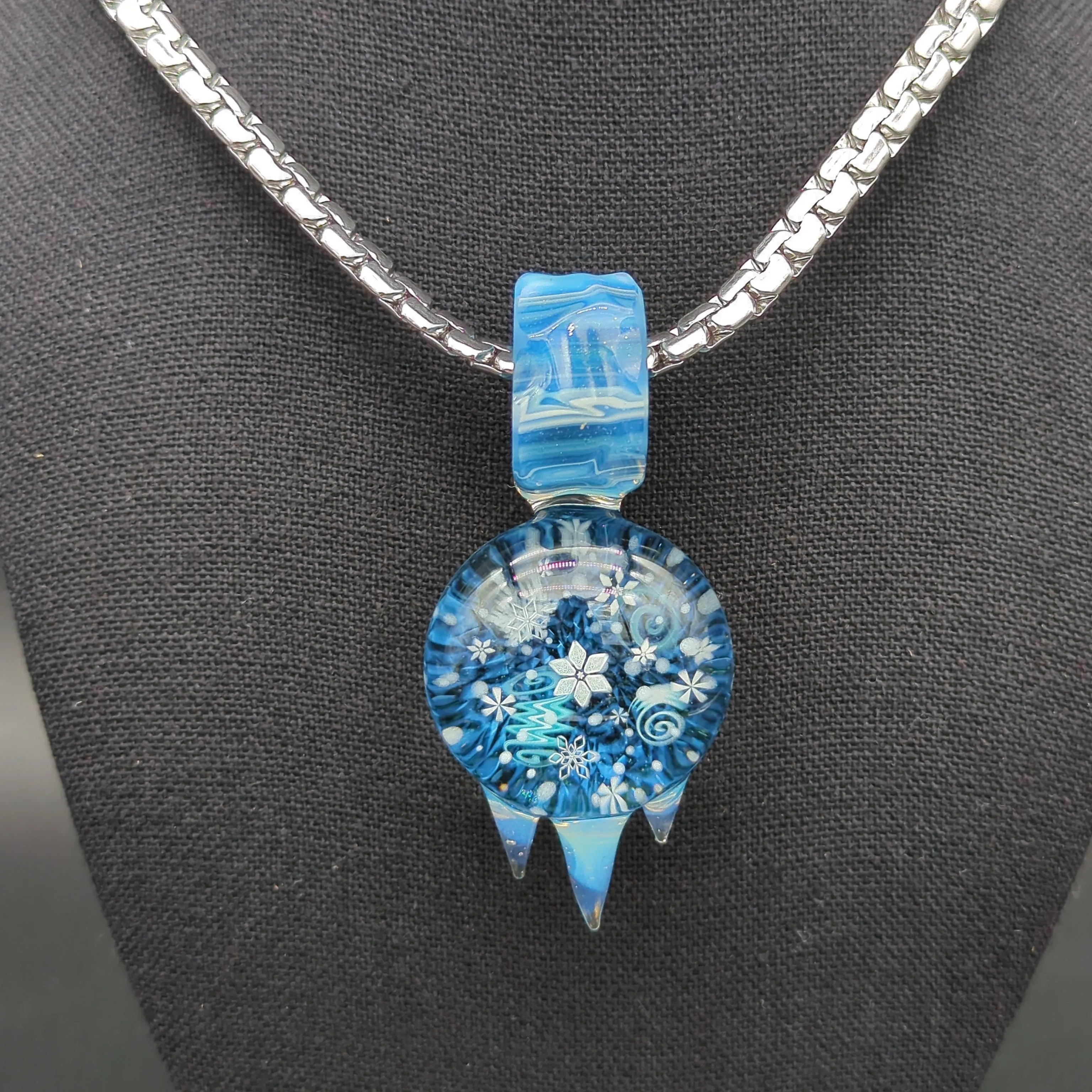 Chaka Glass Blizzard Pendant with Blizzi Bead