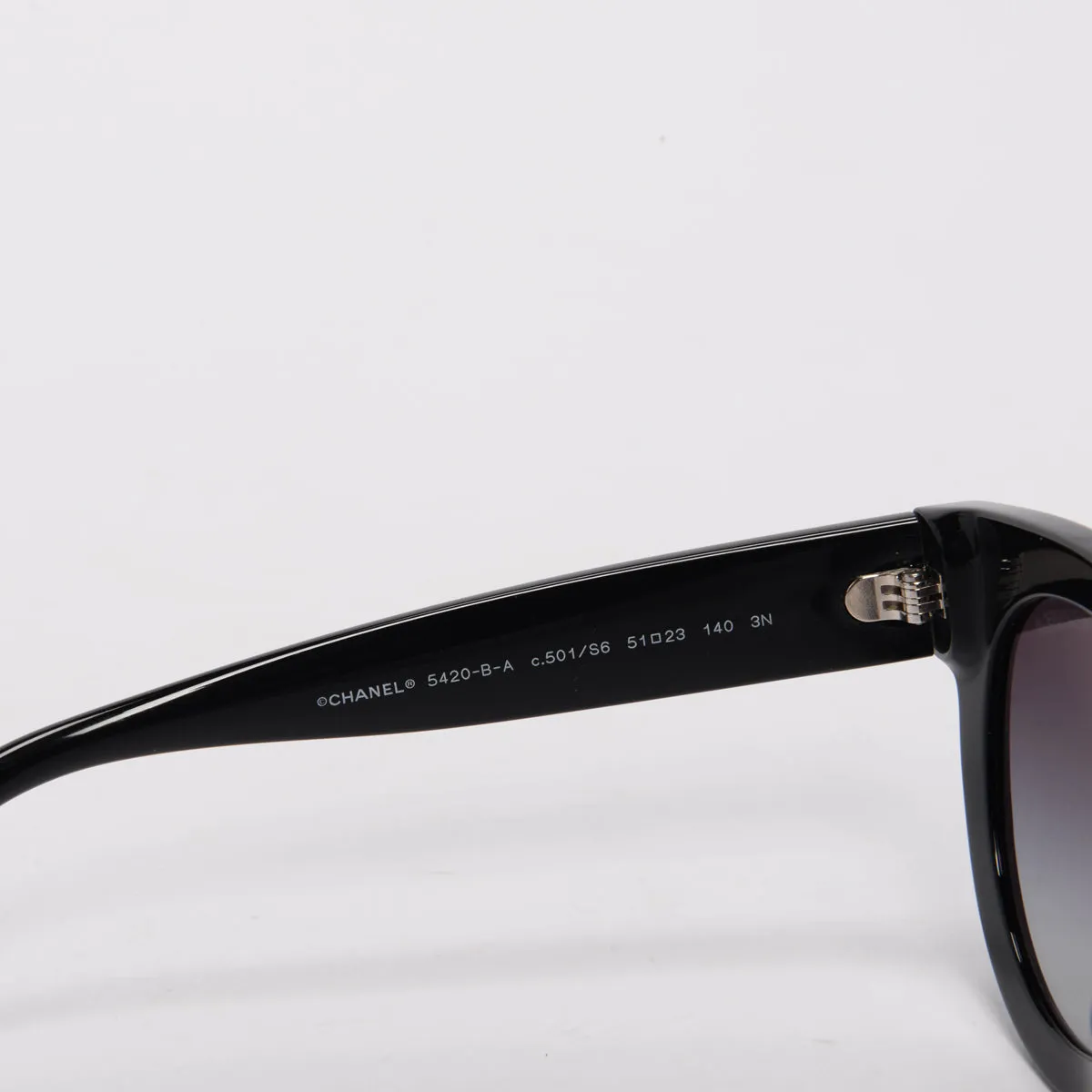 Chanel Black Diamonte Quilted Arm Sunglasses