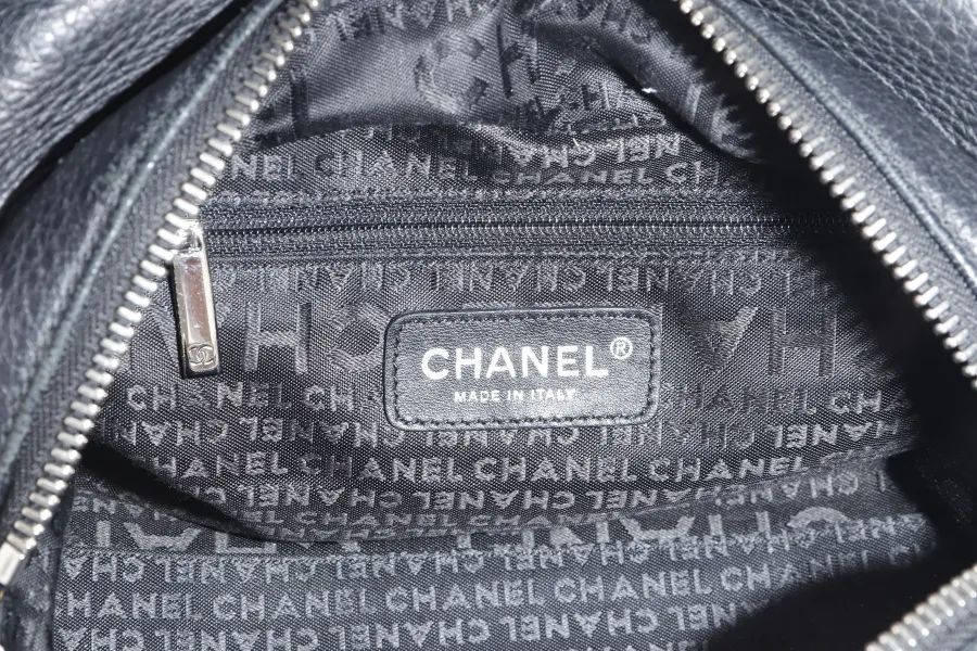 CHANEL BOLT BOWLER BAG (1009xxxx) BLACK GRAINED CALFSKIN SILVER HARDWARE, NO CARD & DUST COVER