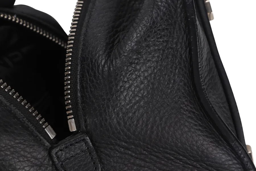 CHANEL BOLT BOWLER BAG (1009xxxx) BLACK GRAINED CALFSKIN SILVER HARDWARE, NO CARD & DUST COVER