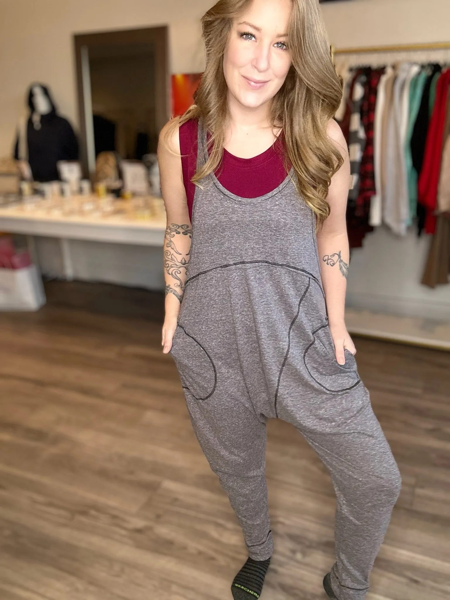 Charcoal Sleeveless Jumpsuit