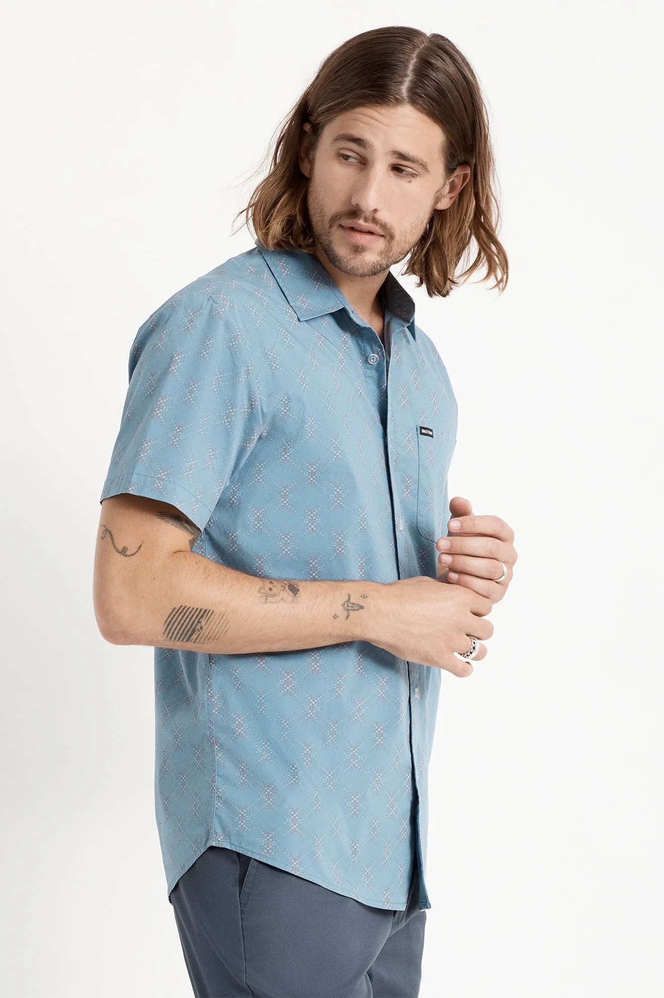 Charter Utility S/S Stretch Woven Shirt - Slate Blue