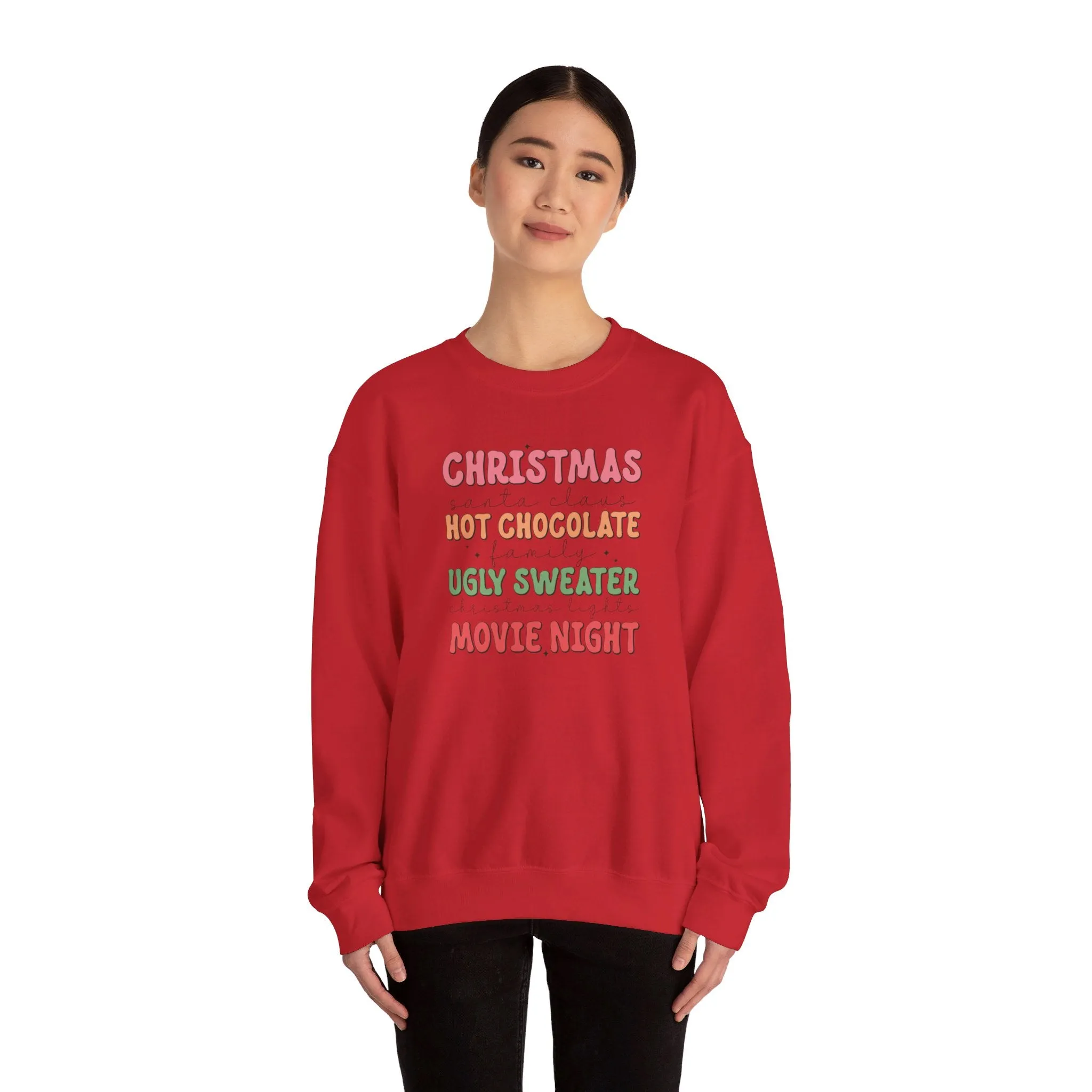 Christmas Movie, Hot Cocoa Unisex Heavy Blend™ Crewneck Sweatshirt