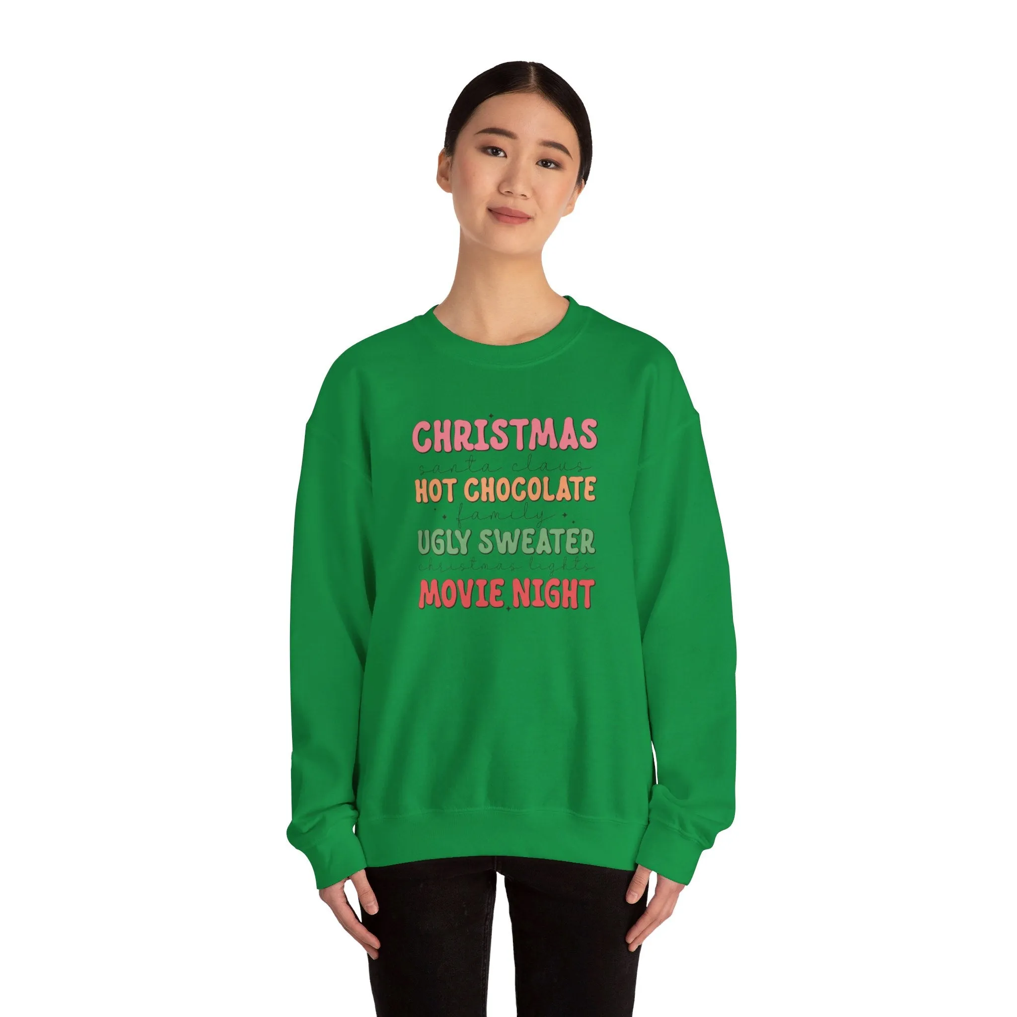 Christmas Movie, Hot Cocoa Unisex Heavy Blend™ Crewneck Sweatshirt