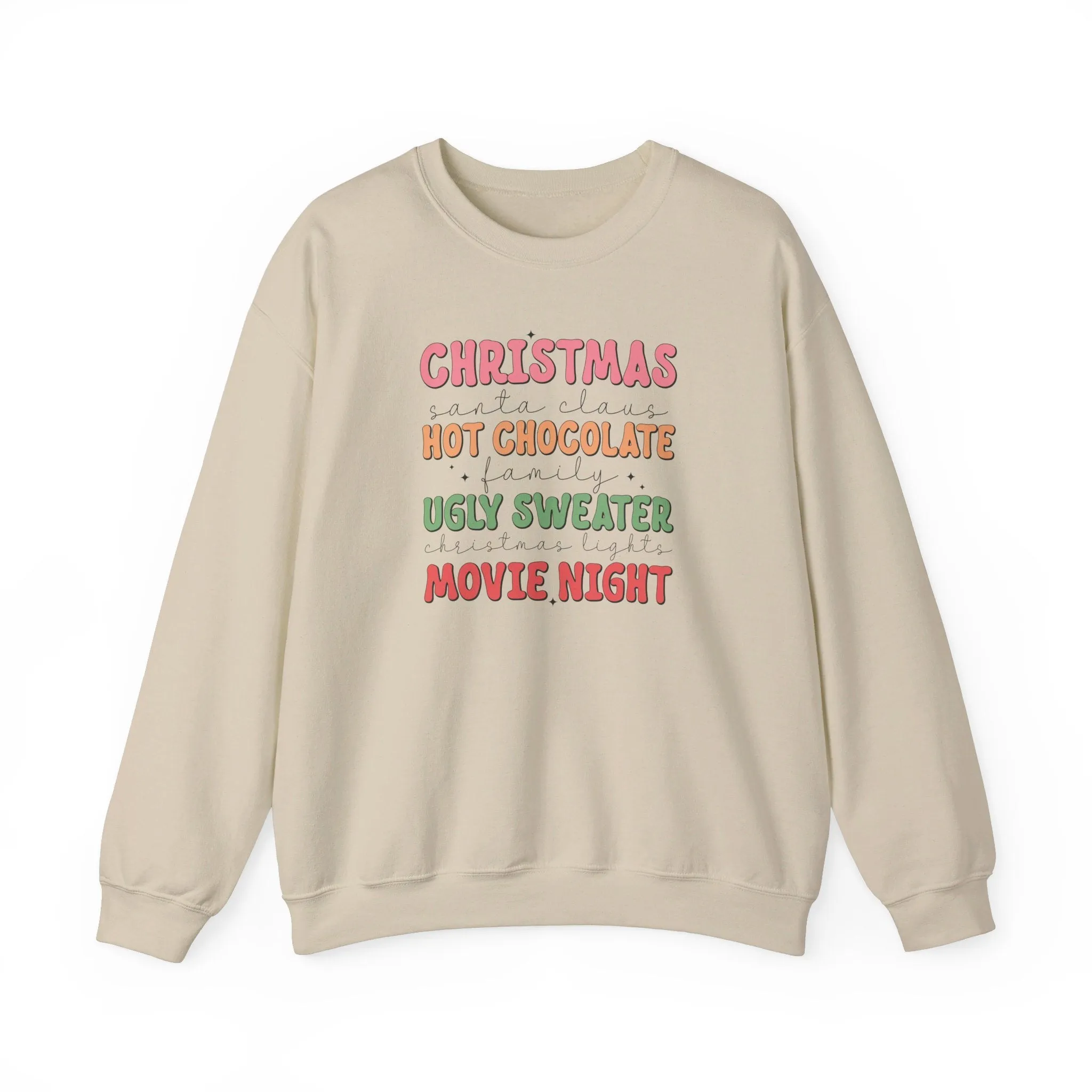 Christmas Movie, Hot Cocoa Unisex Heavy Blend™ Crewneck Sweatshirt