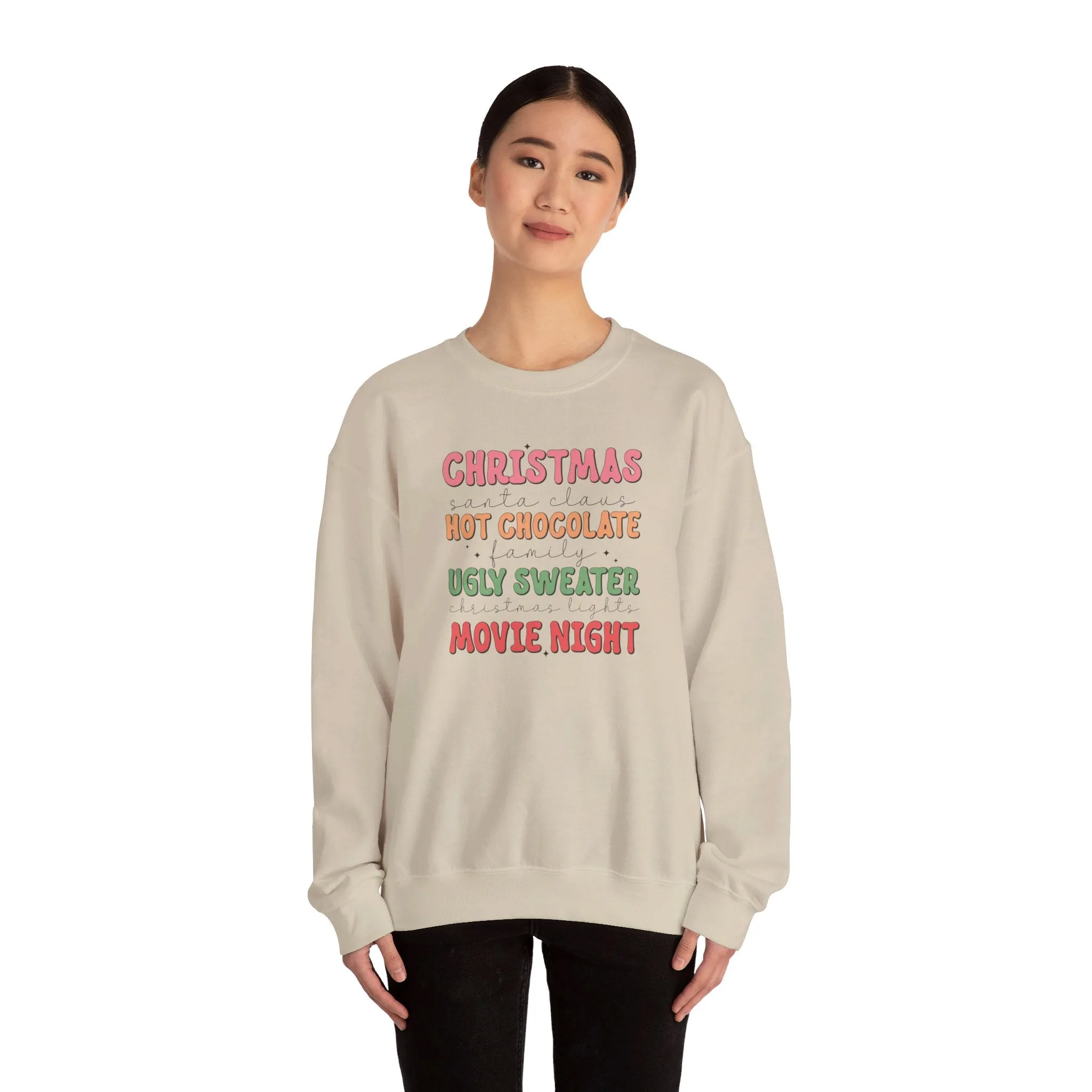 Christmas Movie, Hot Cocoa Unisex Heavy Blend™ Crewneck Sweatshirt