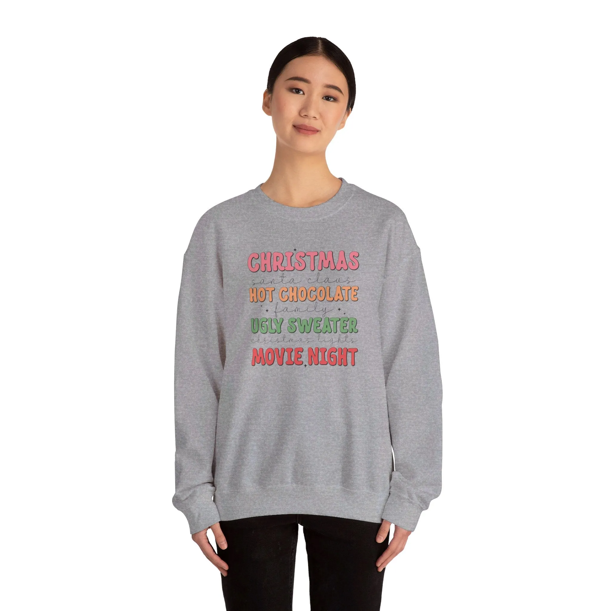 Christmas Movie, Hot Cocoa Unisex Heavy Blend™ Crewneck Sweatshirt