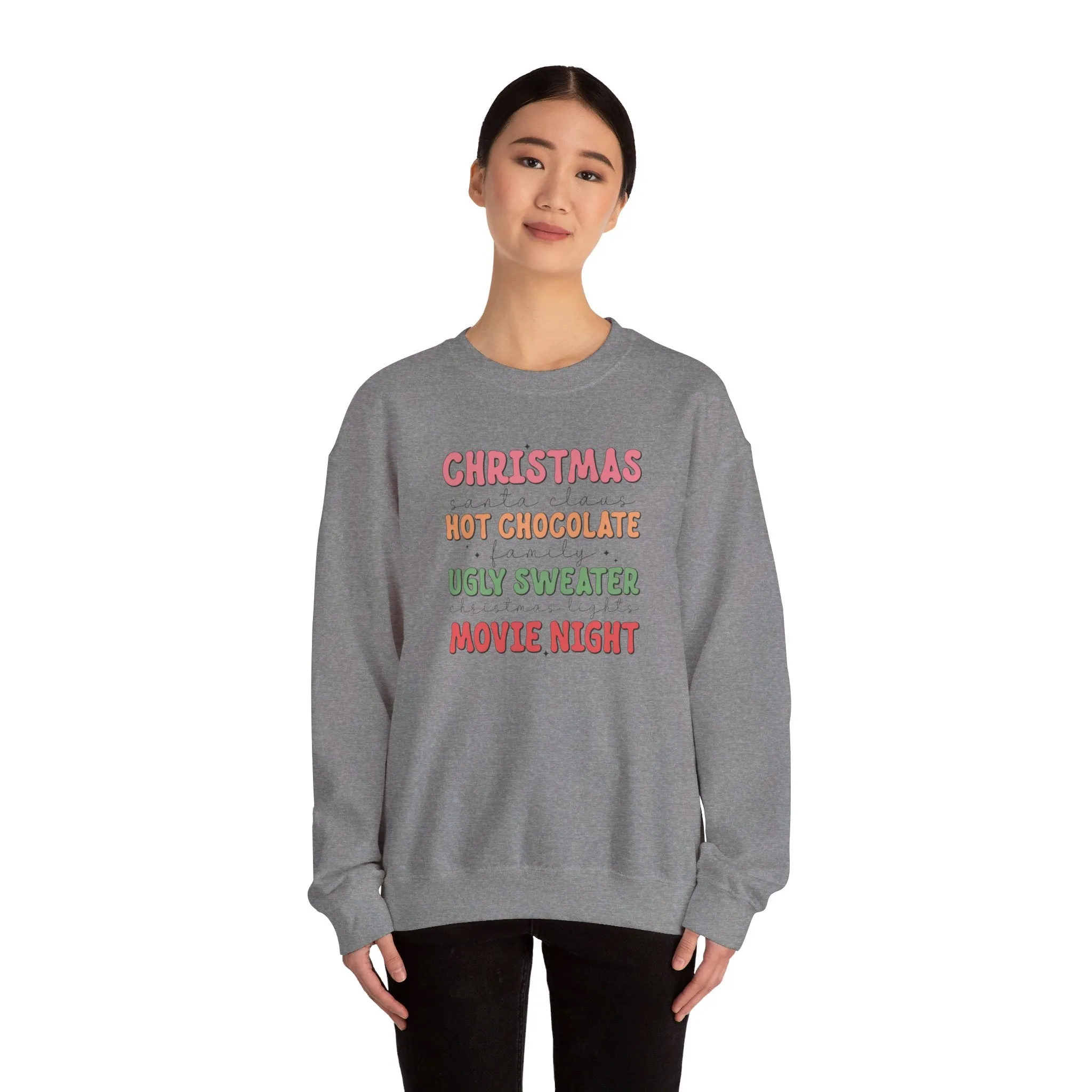 Christmas Movie, Hot Cocoa Unisex Heavy Blend™ Crewneck Sweatshirt