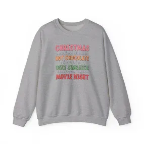 Christmas Movie, Hot Cocoa Unisex Heavy Blend™ Crewneck Sweatshirt