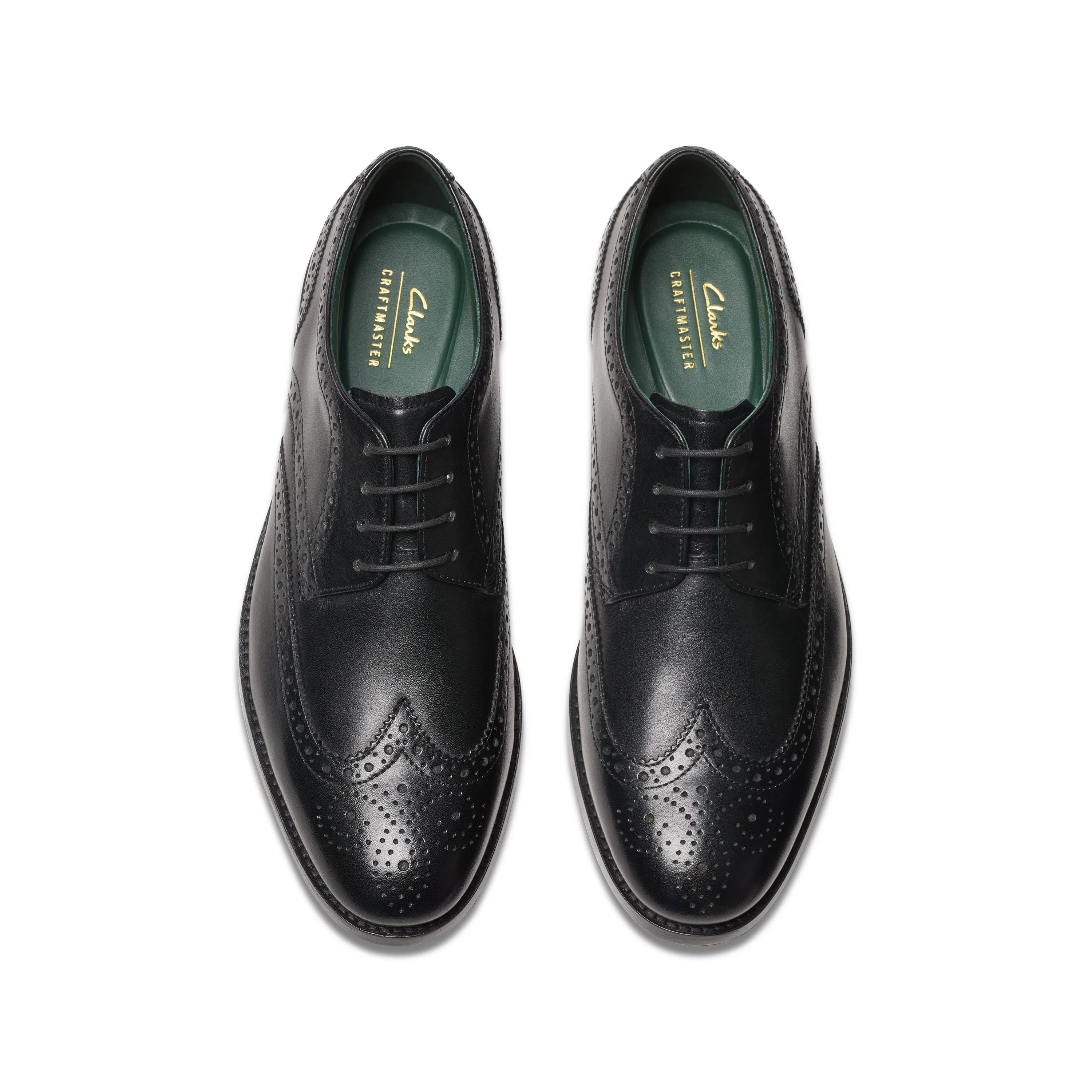 Clarks CraftJames Tip Black Leather