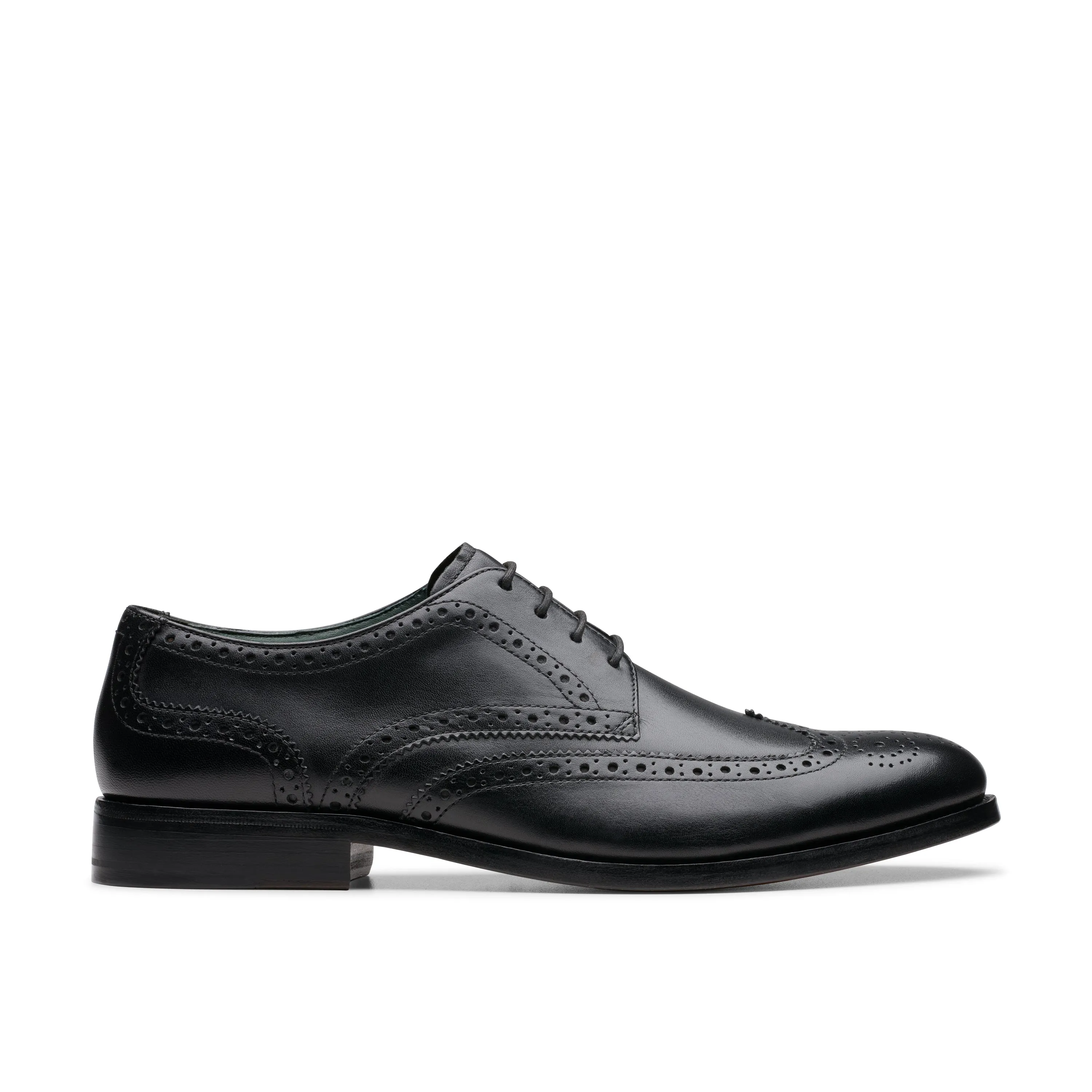 Clarks CraftJames Tip Black Leather