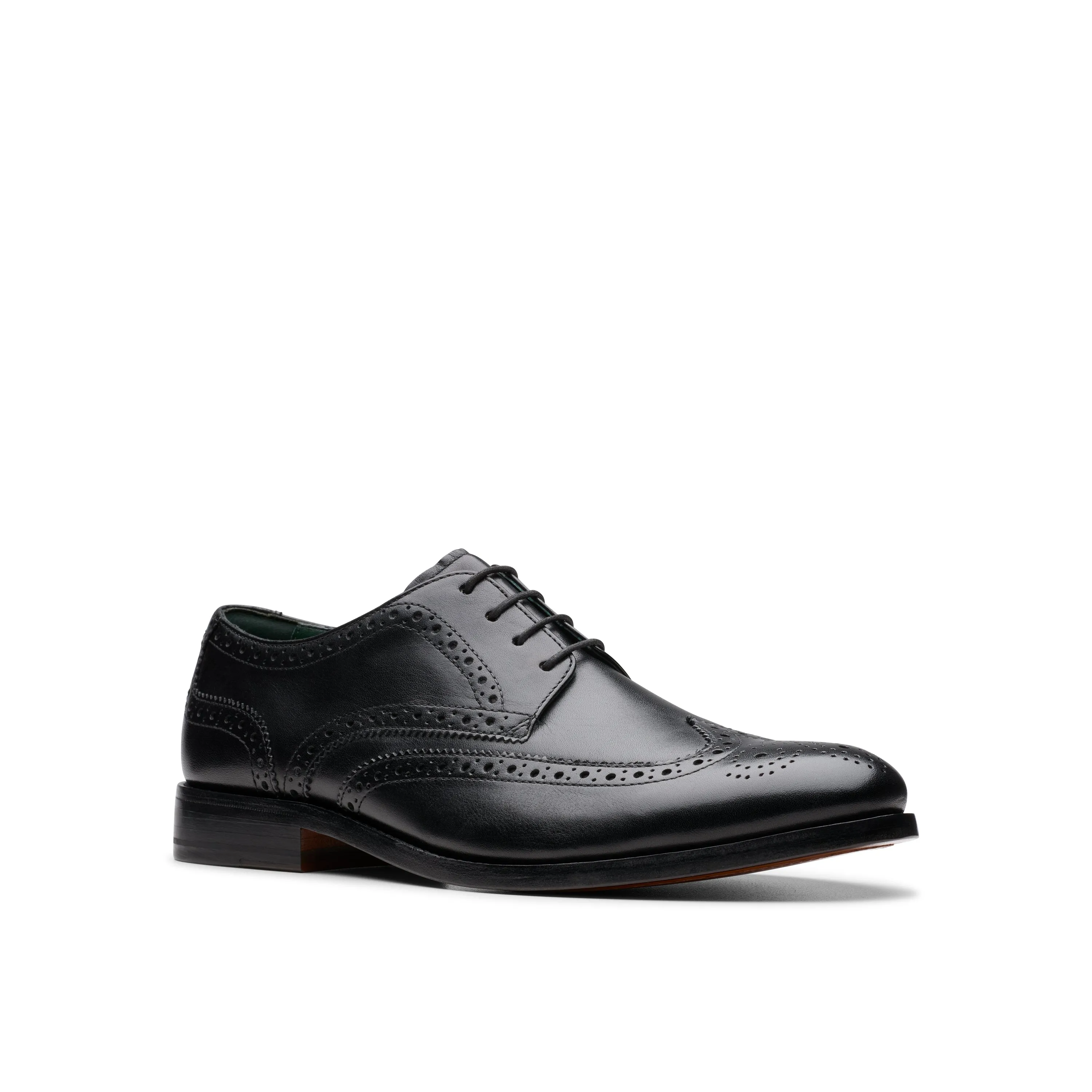 Clarks CraftJames Tip Black Leather