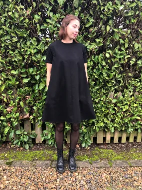 {Clearance Stock} Organic Cotton Sculpted Dress in Black