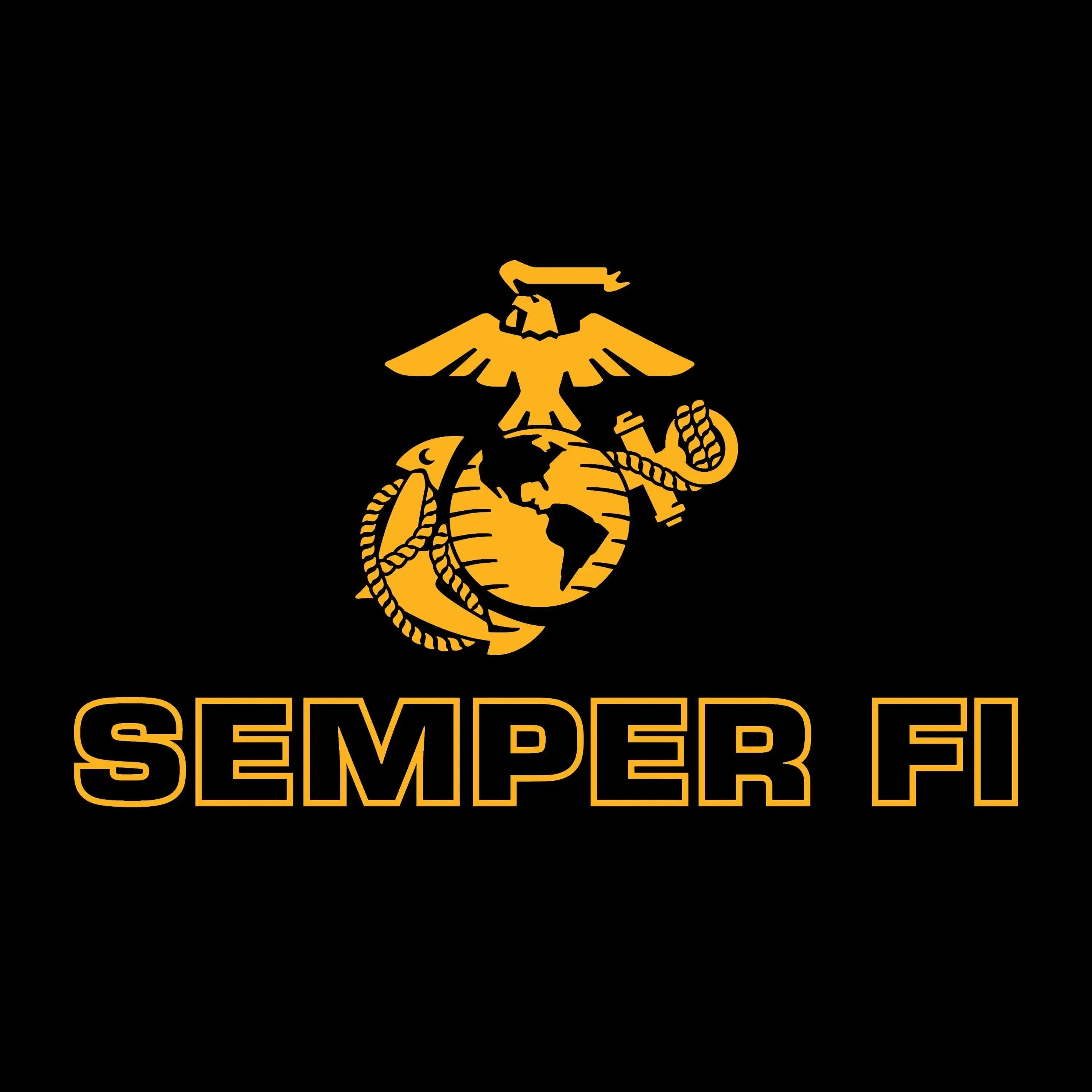 Closeout Gold EGA Over Semper Fi Tee