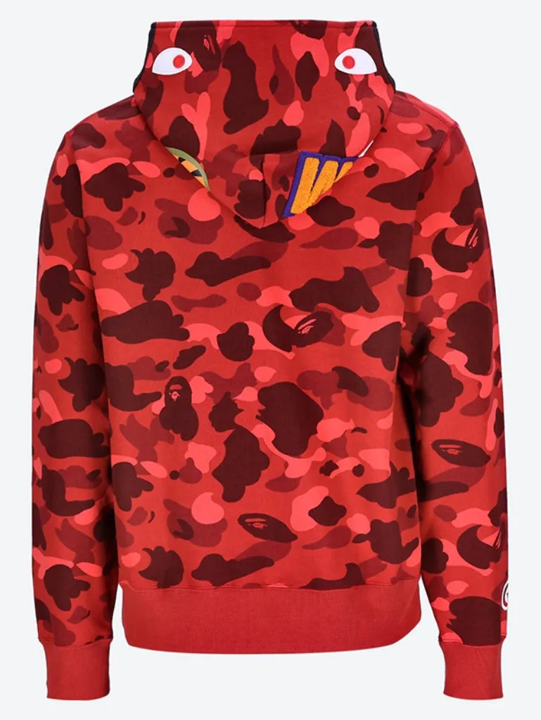 Color camo shark hoodie