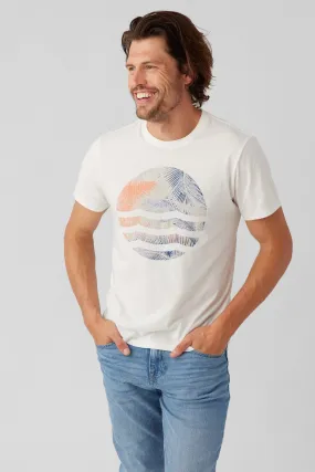 Coral Palm Waves Tee