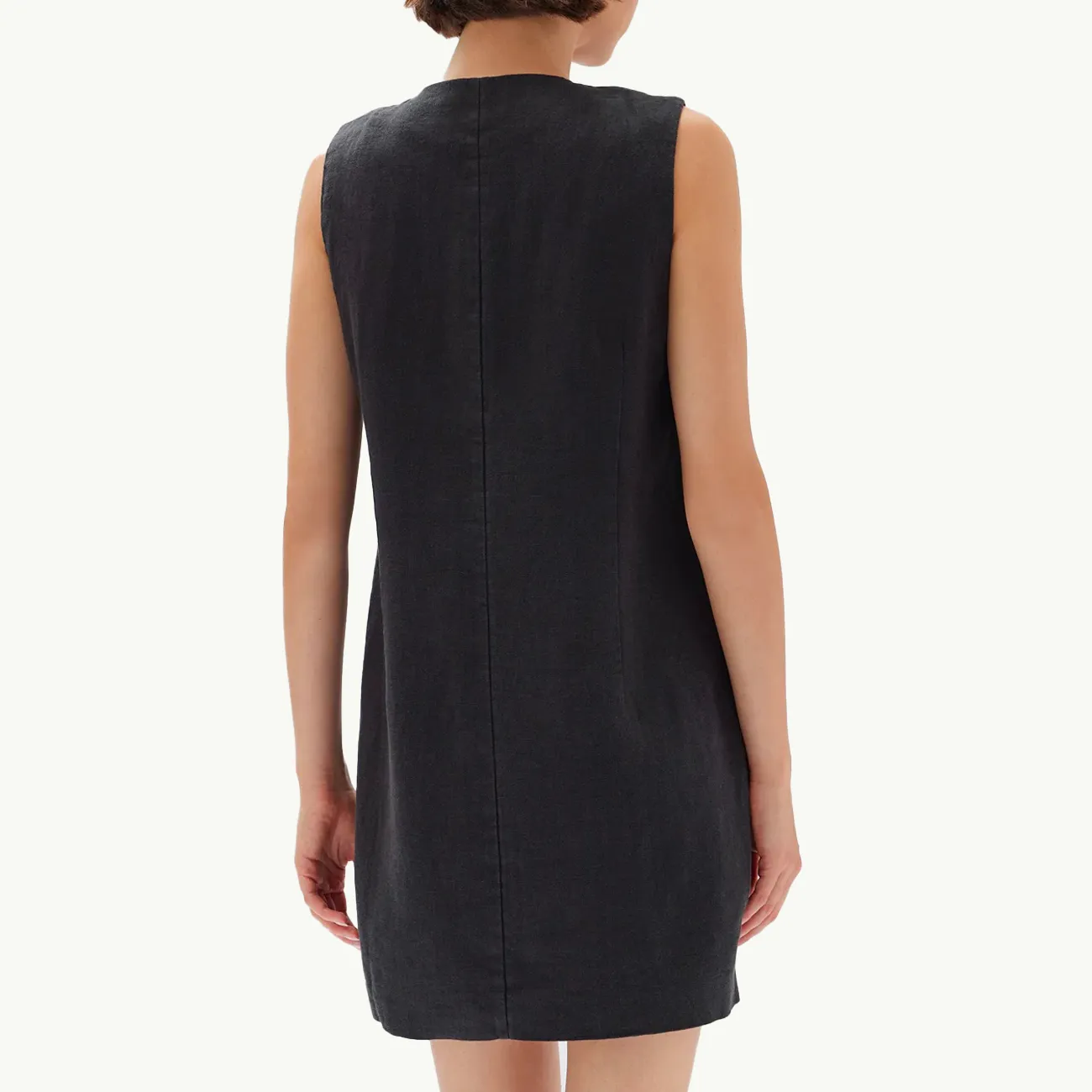 Coralie Linen Mini Dress - Black