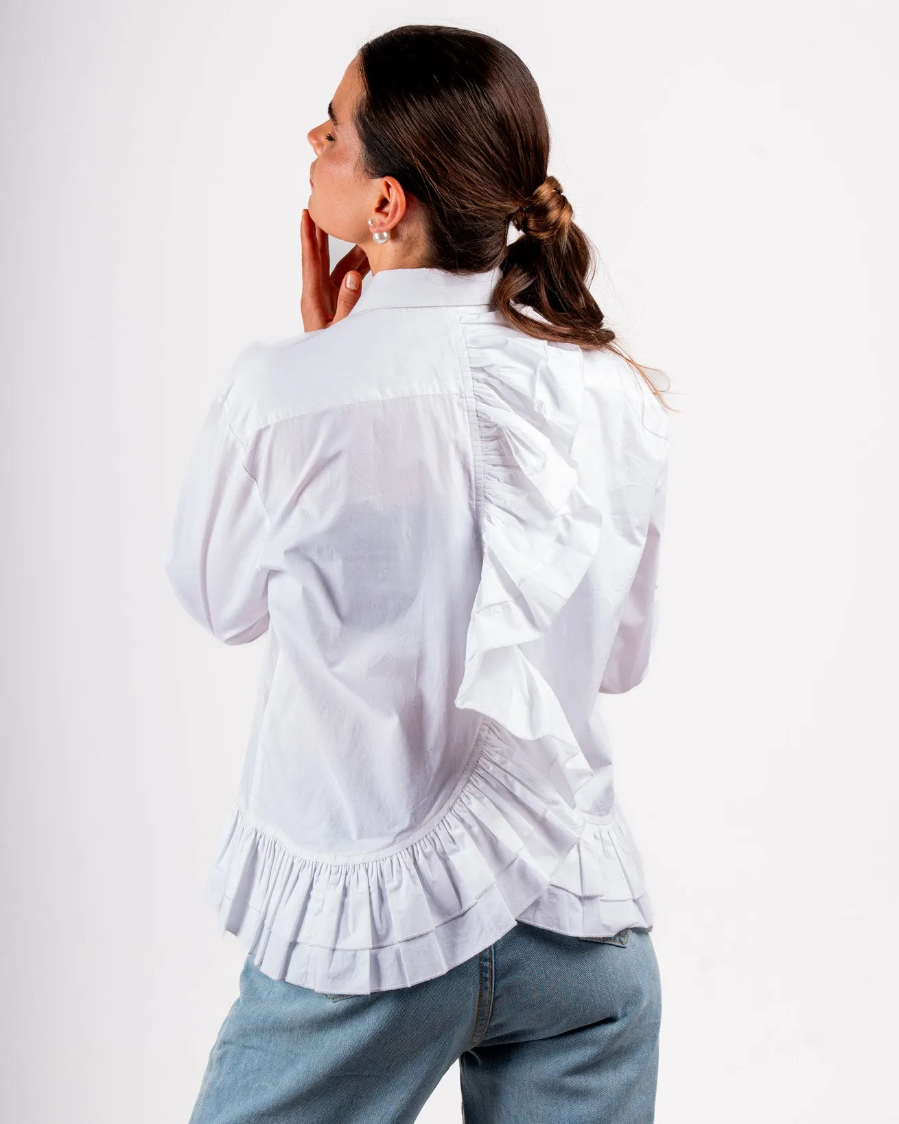 Cotton Ruffle Shirt