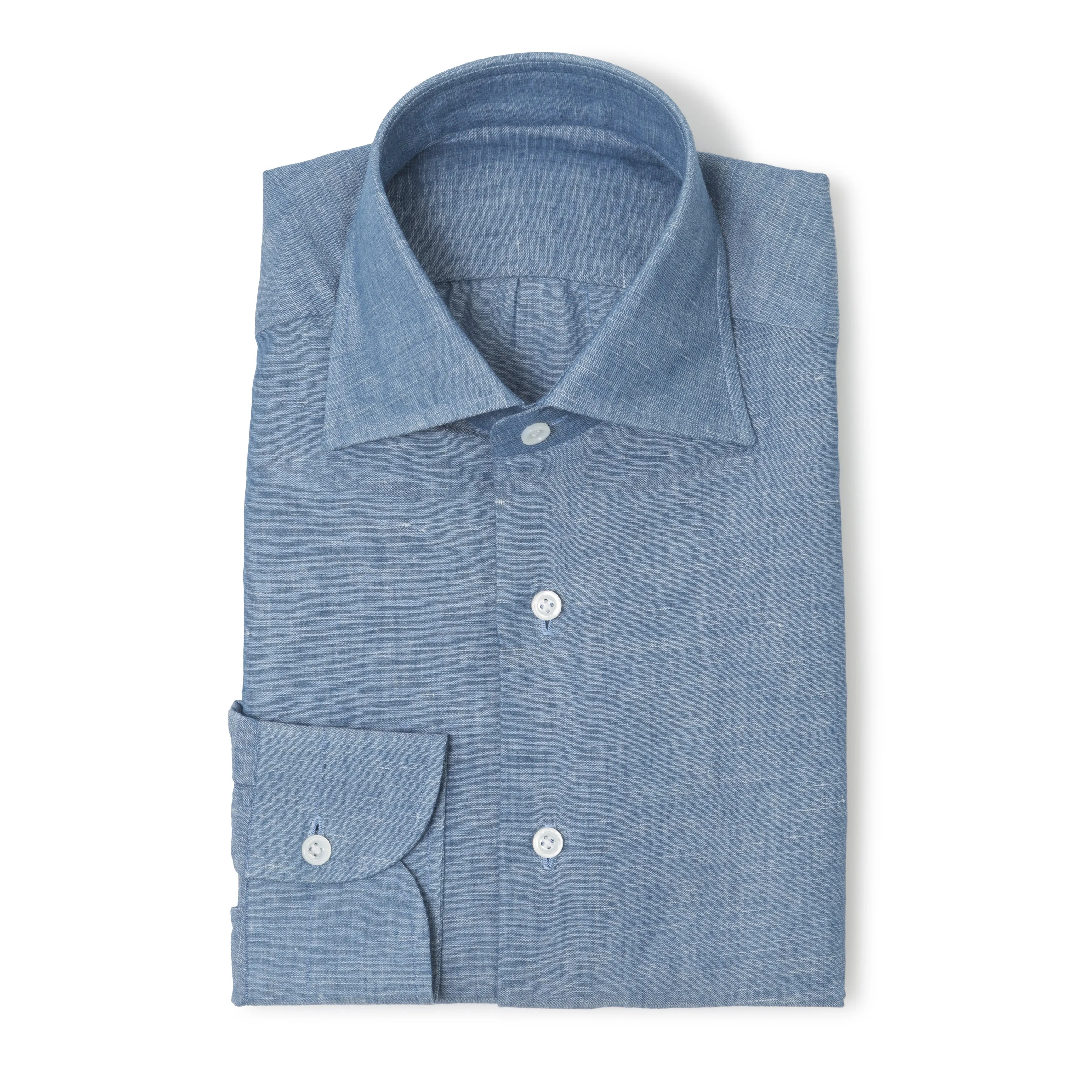 Cotton/Linen Spread Collar Shirt