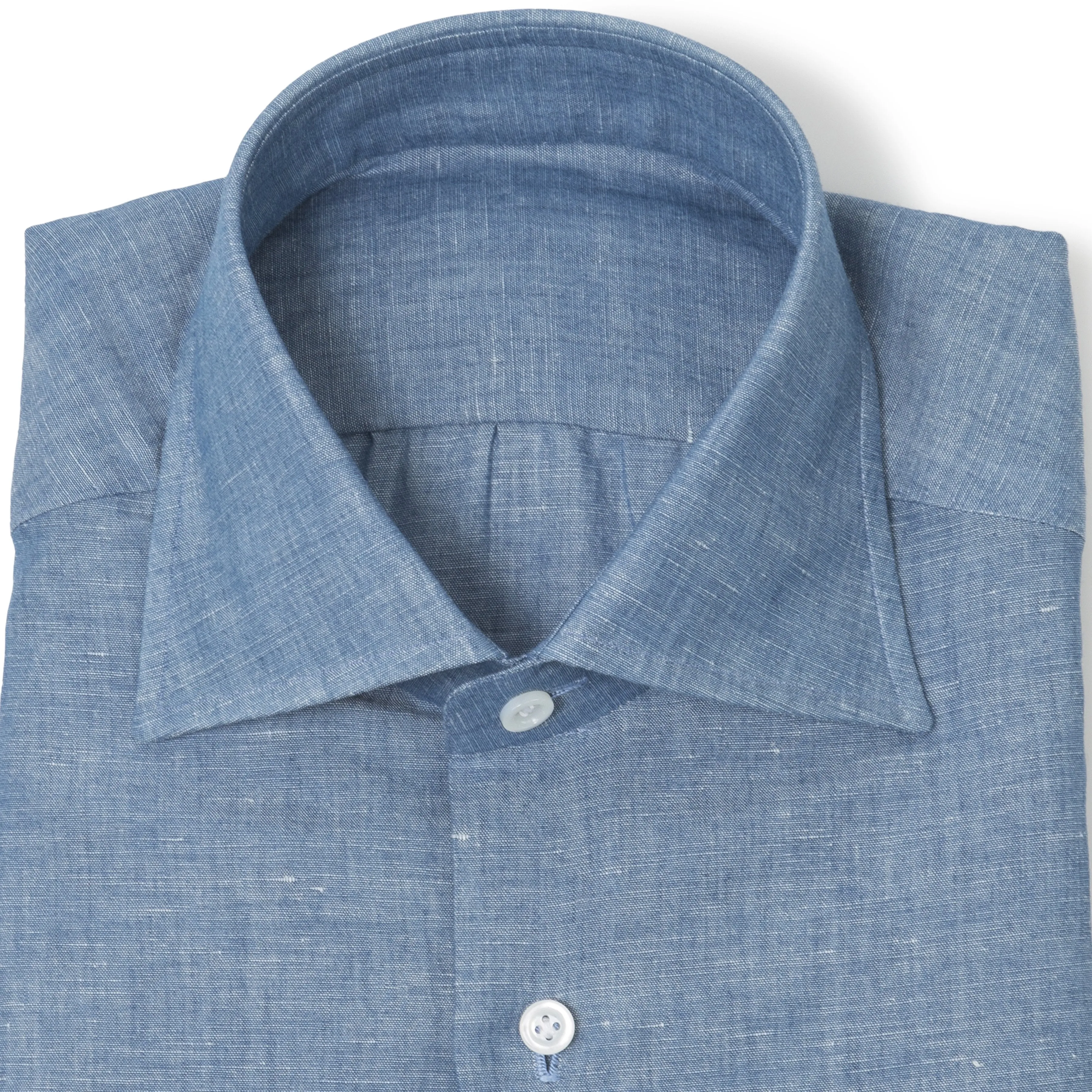 Cotton/Linen Spread Collar Shirt