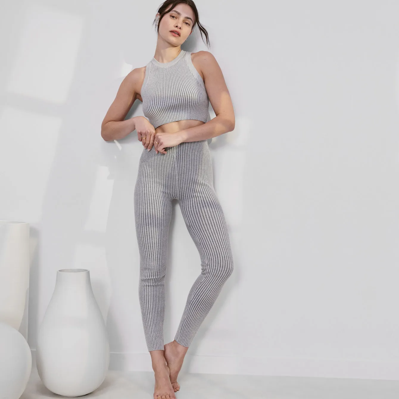 Cozy Cotton Silk Ribbed Legging