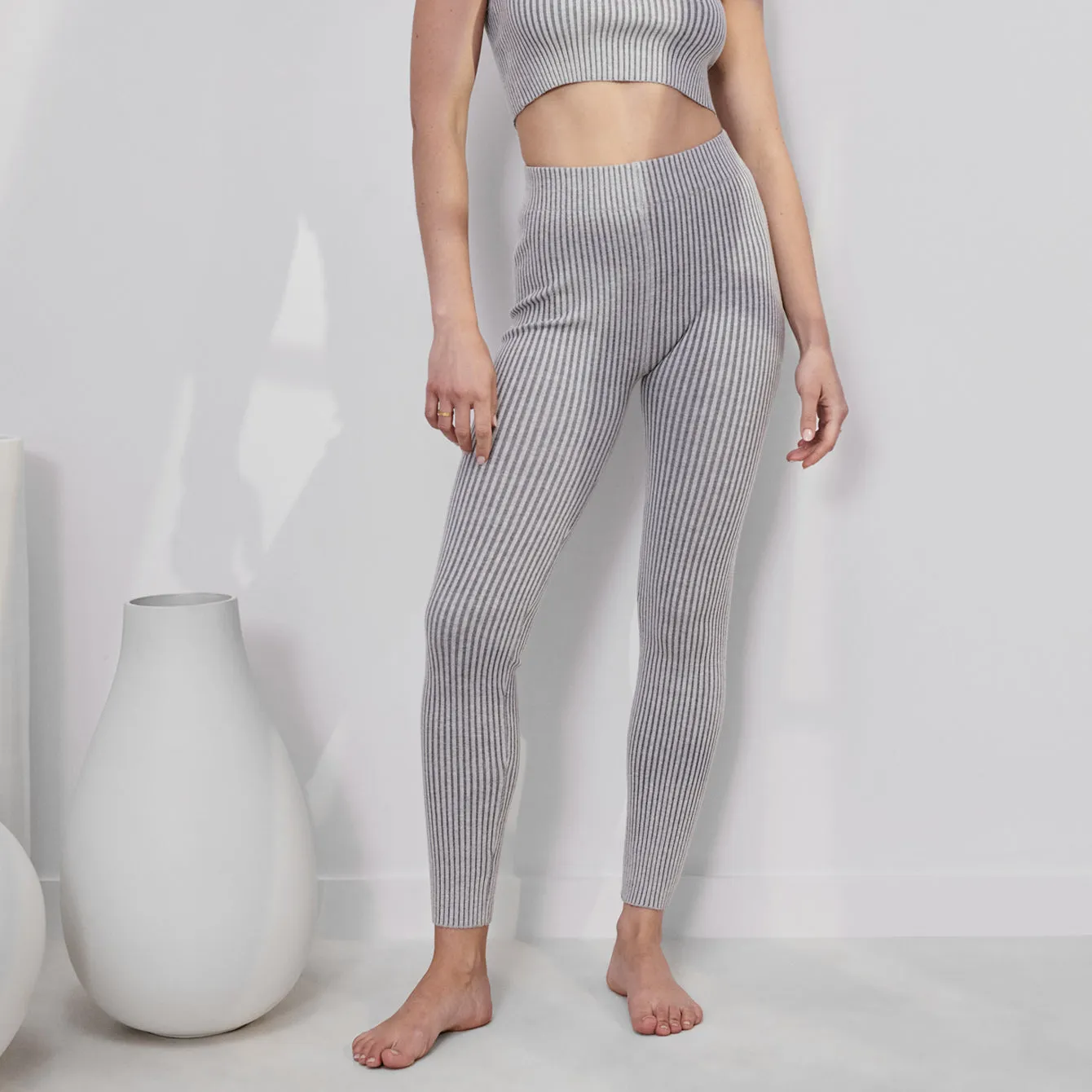 Cozy Cotton Silk Ribbed Legging