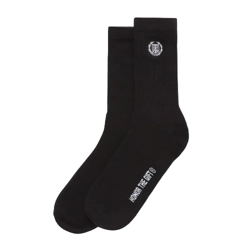 CREST RIB SOCKS HTG230182-BLACK