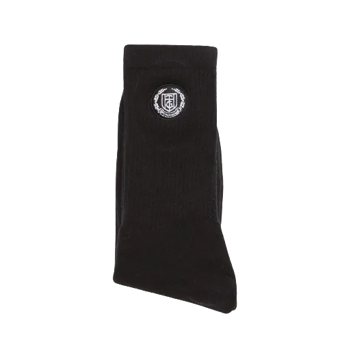 CREST RIB SOCKS HTG230182-BLACK