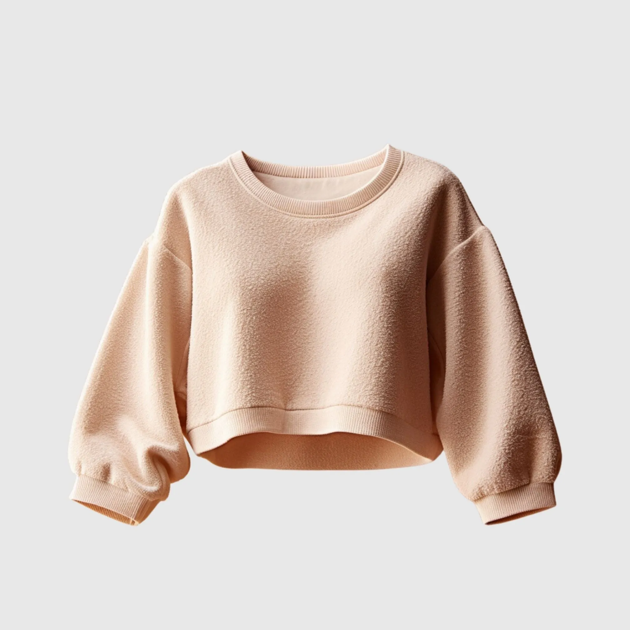 Cropped organic cotton fleece sweatshirt