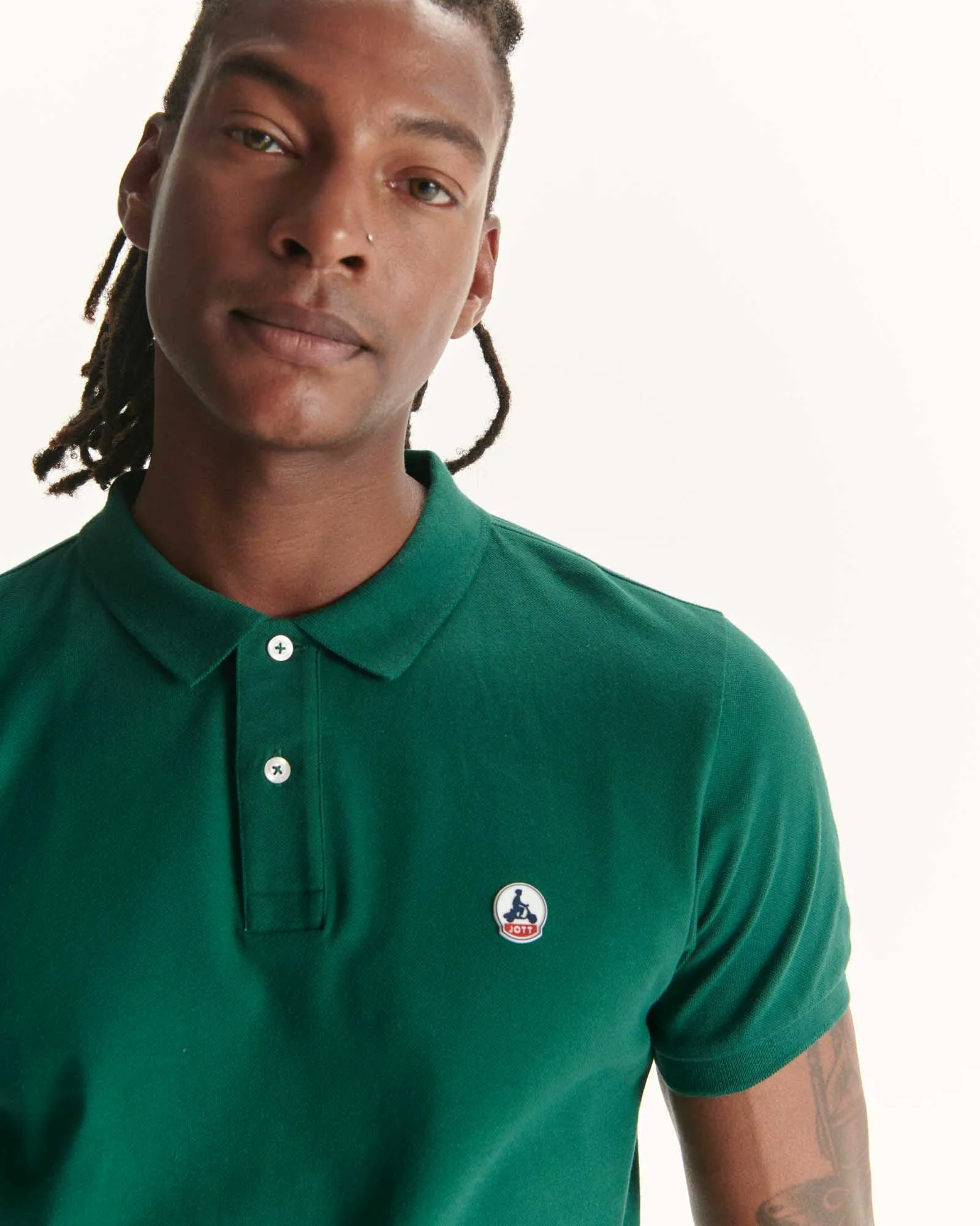 Dark green Marbella organic cotton polo shirt