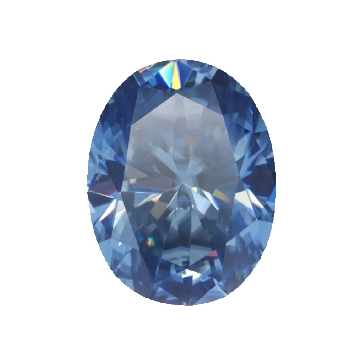 Deep Blue Oval Cut Moissanite Loose Stones