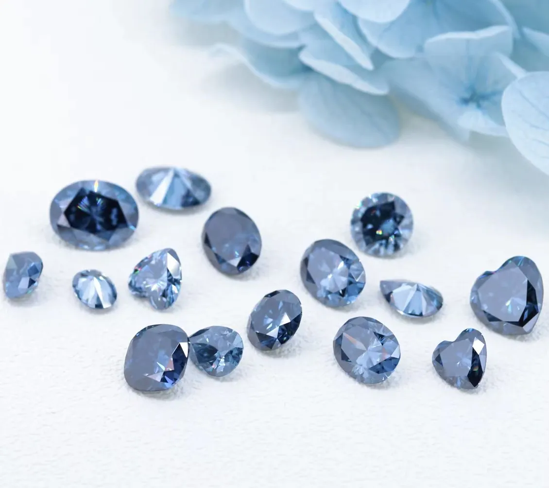 Deep Blue Oval Cut Moissanite Loose Stones