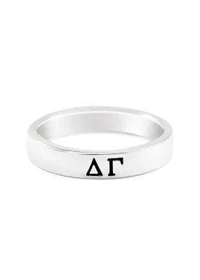 Delta Gamma Sterling Silver Skinny Band Ring