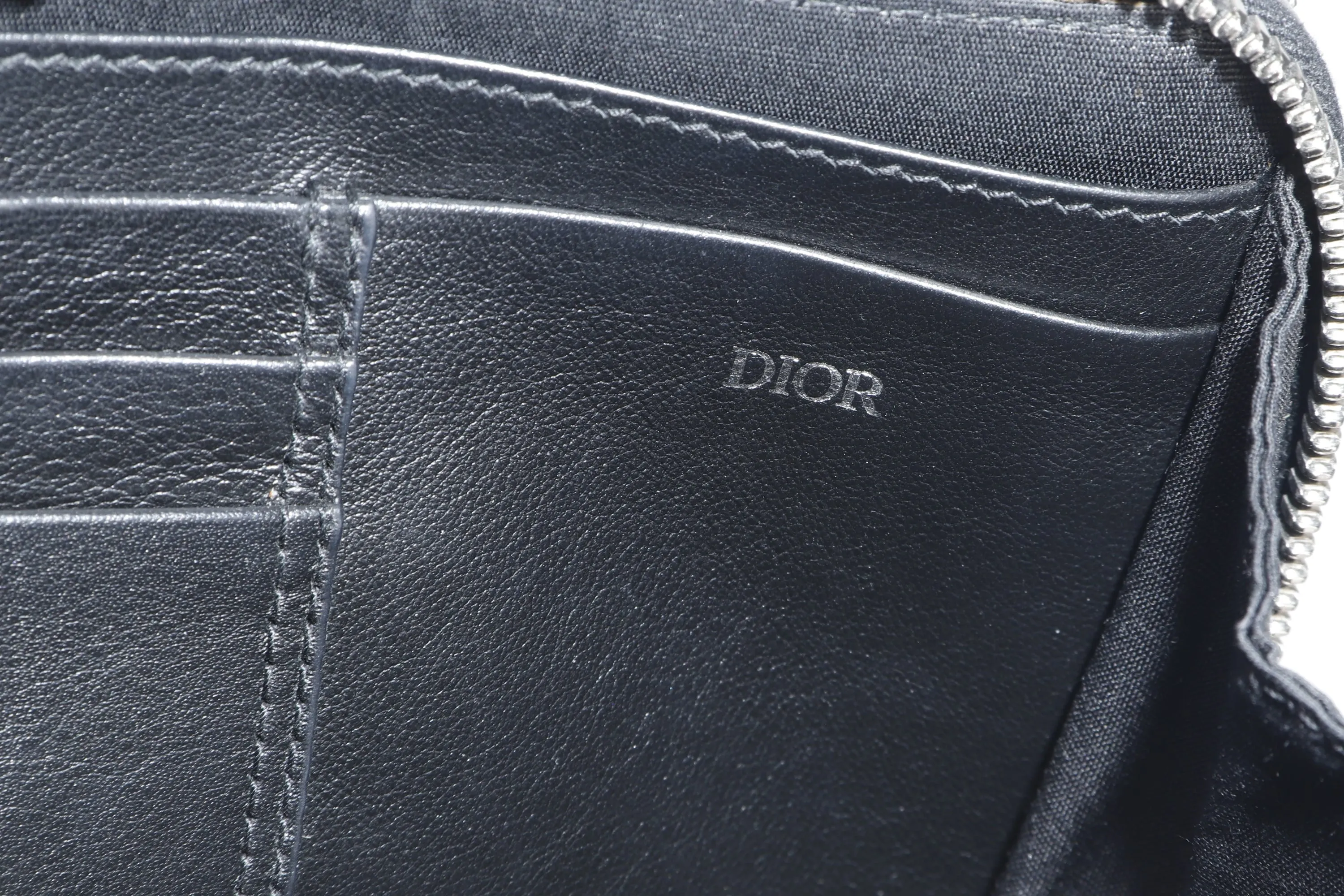 DIOR MESSENGER POUCH (22-BO-1200) BLACK OBLIQUE GALAXY LEATHER SILVER HARDWARE, WITH DUST COVER &amp; BOX