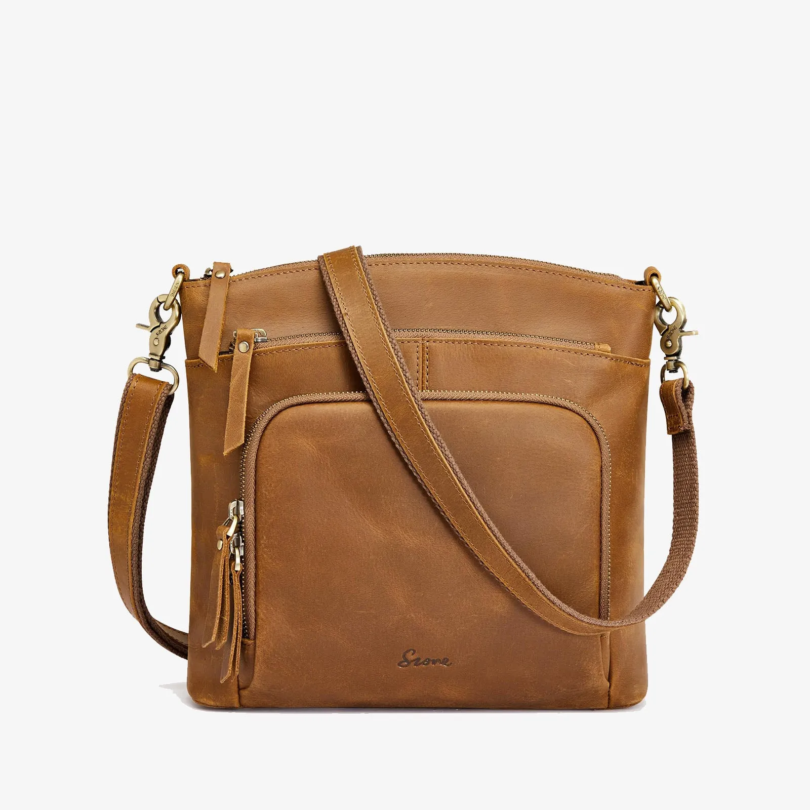 Disenger Genuine Leather Satchel Crossbody Bag