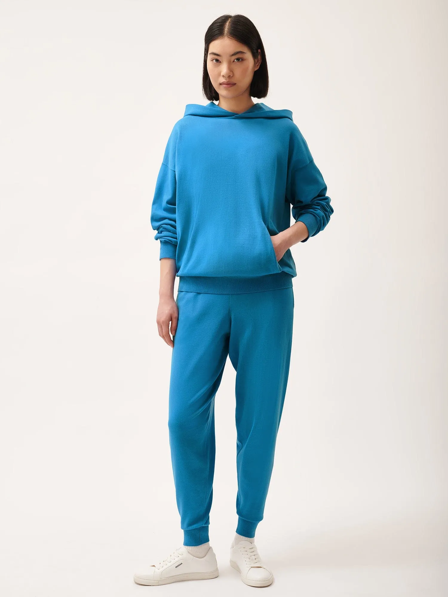 DNA Knitted Track Pants—geyser blue