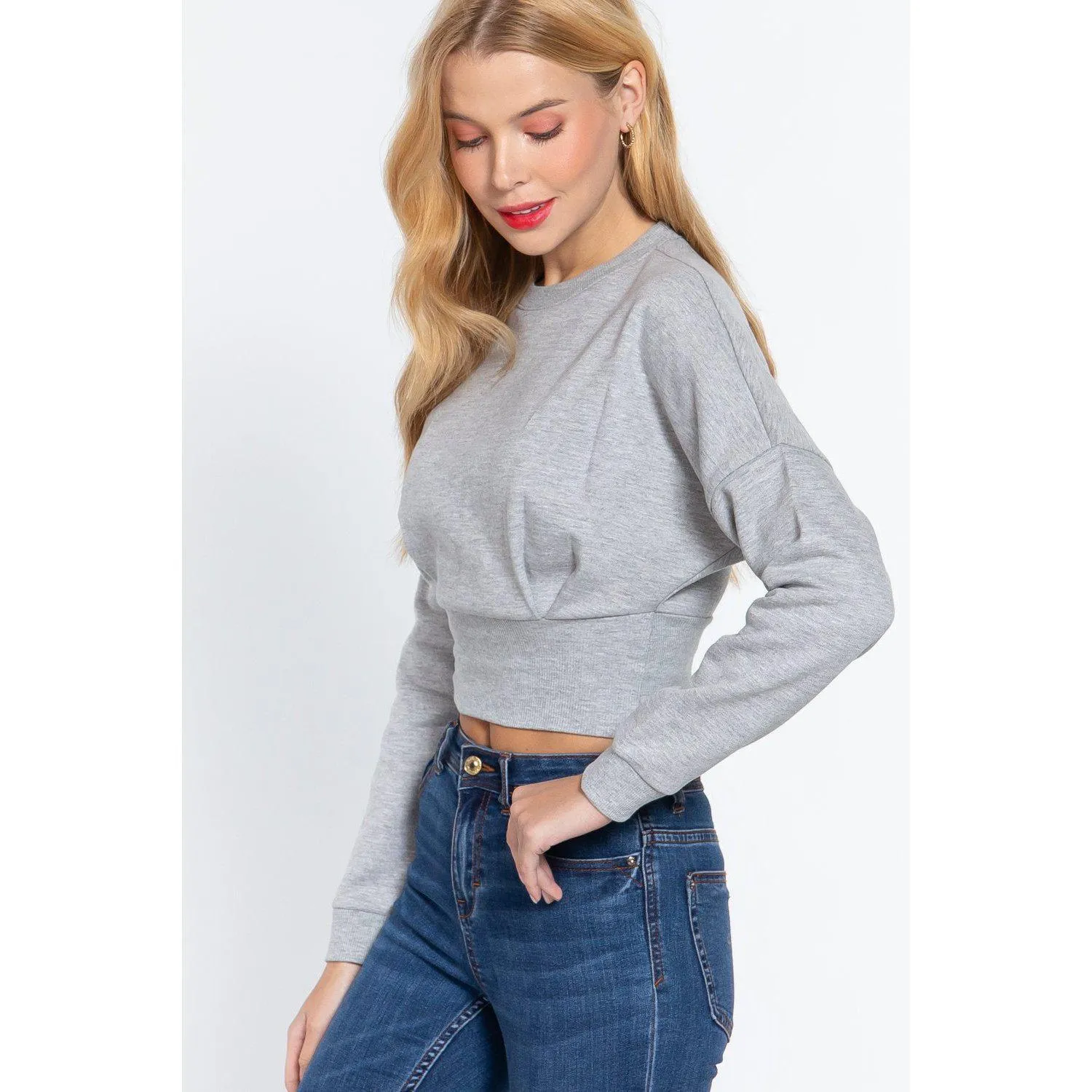 Dolman Slv Inner Fleece Terry Top