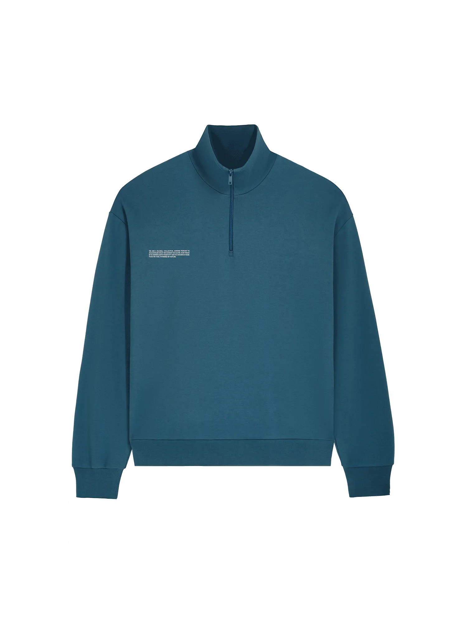 Double Jersey Half Zip Sweatshirt—storm blue