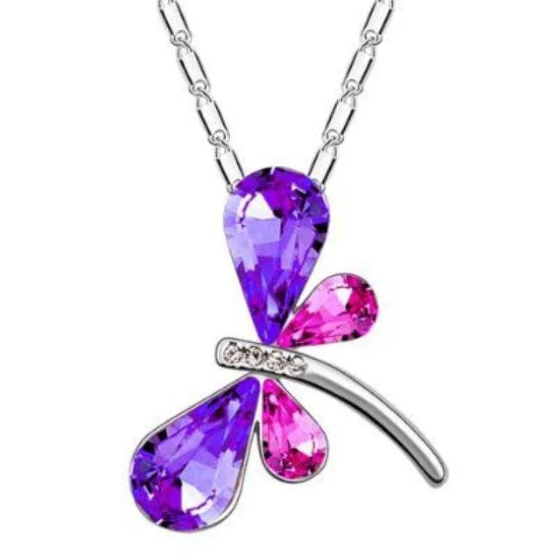 DRAGONFLY Kisses Purple-Pink Gem Set