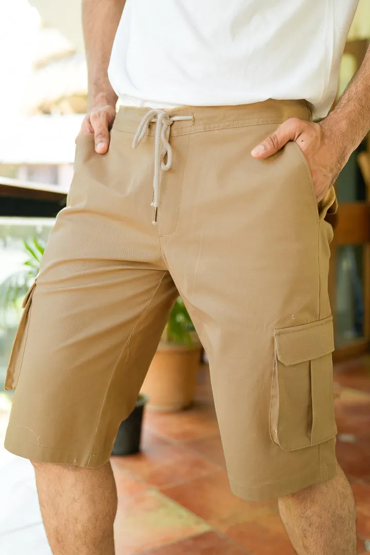 Earth Khaki Stretch Cargo Shorts