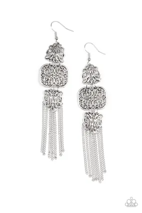 Eastern Elegance - Silver Paparazzi Earrings