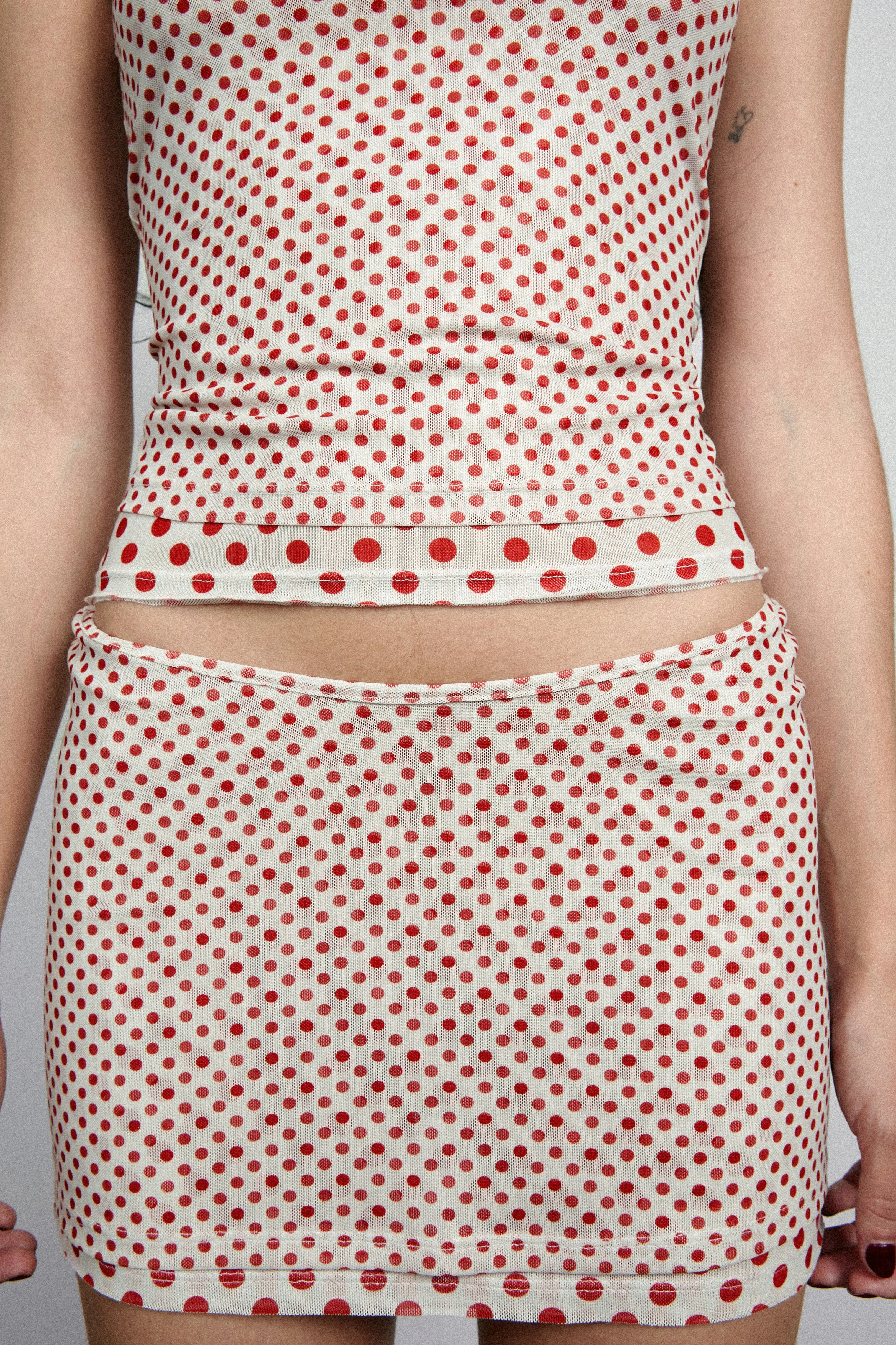 ELEKTRA SKIRT - WHITE POLKA DOT