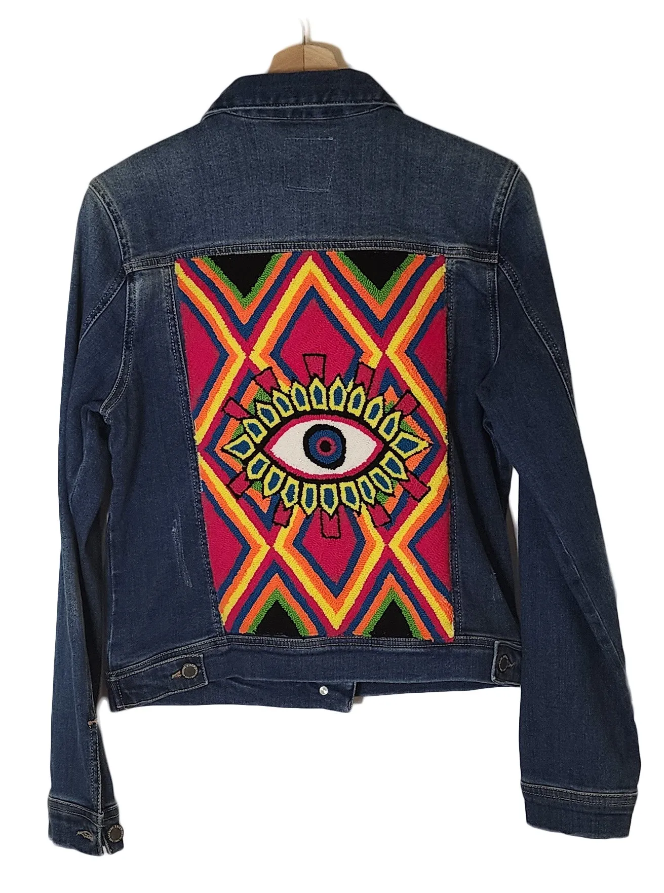 Elisabeth Denim Jacket with Handmade EYE (M)