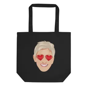 Ellen Emoji Heart Eyes Tote- Black