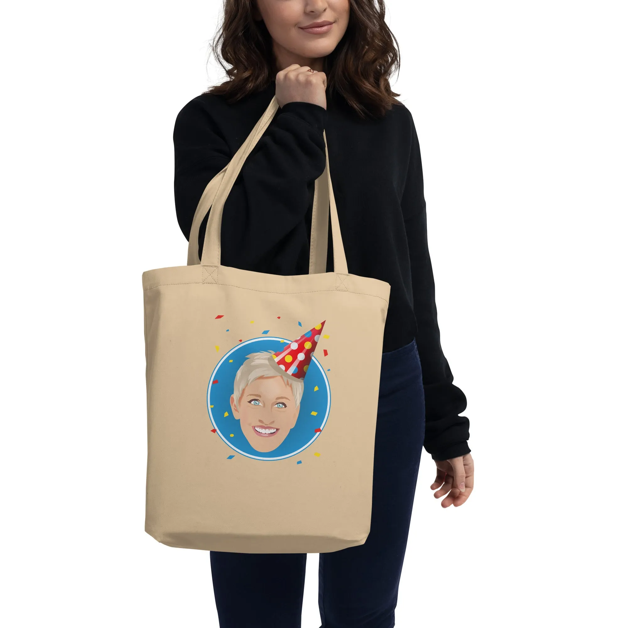 Ellen Emoji Party Hat Tote- Natural